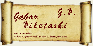 Gabor Miletaški vizit kartica